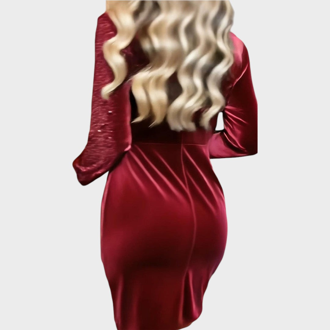 Brisa | Vestido de Fiesta con Brillos y Efecto Draped