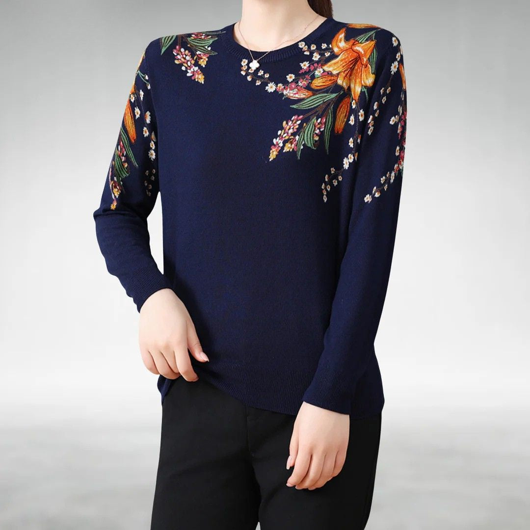 MARAVELLA | Suéter Elegante de Punto Floral